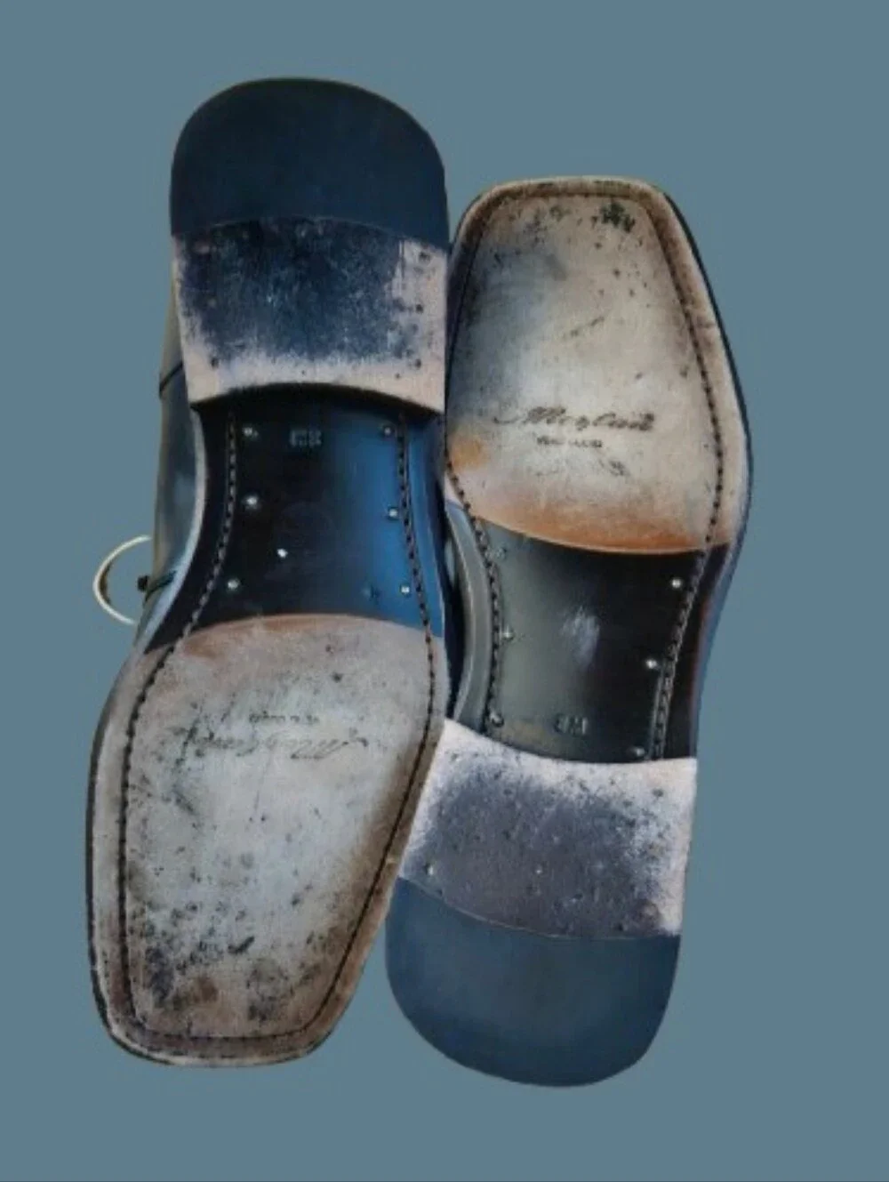 *Mezlan Two Tone Derby Leather Square Toe Dress Shoes